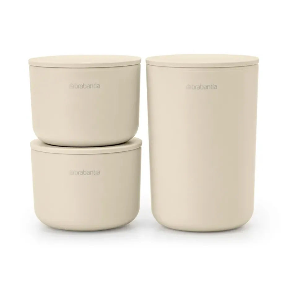 ReNew förvaringsburkar 3-pack, Soft Beige