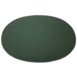Ørskov bordstablett läder oval, mörkgrön
