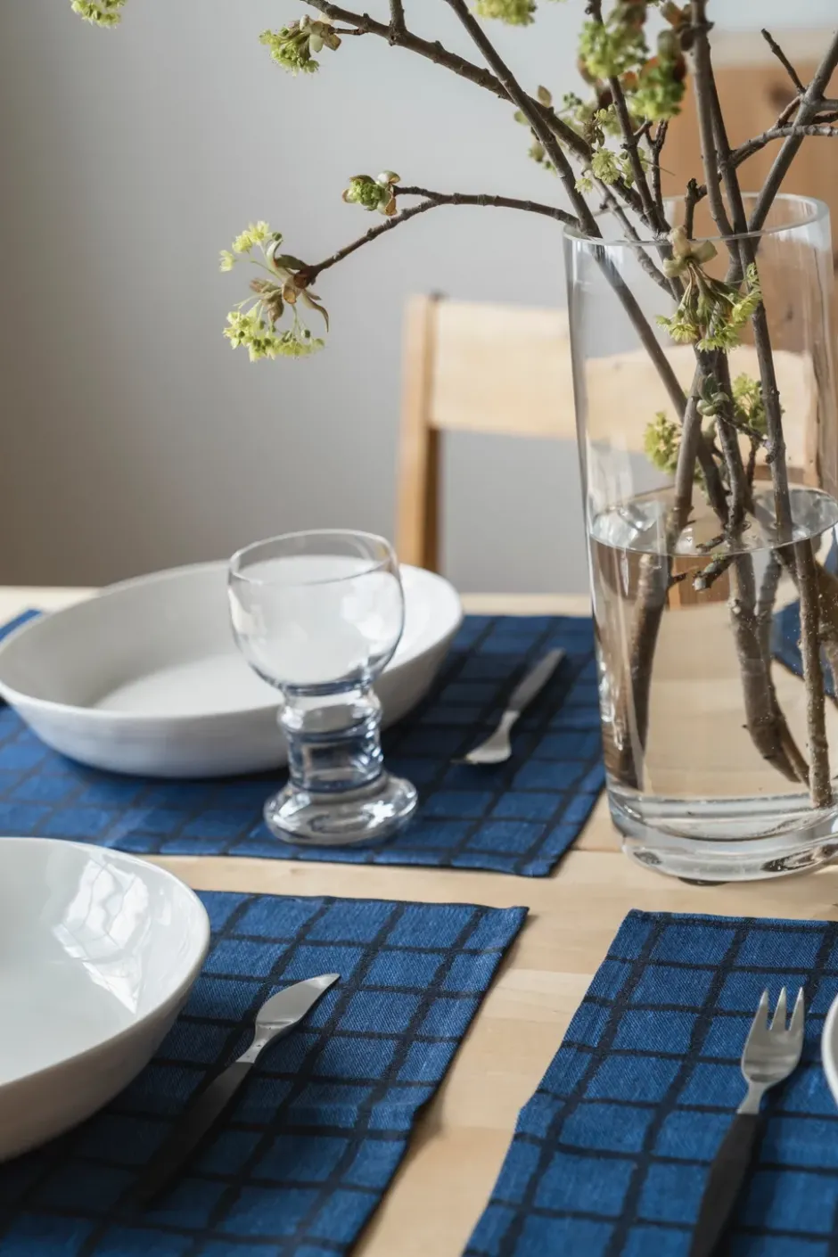Rutig bordstablett, Blue-black