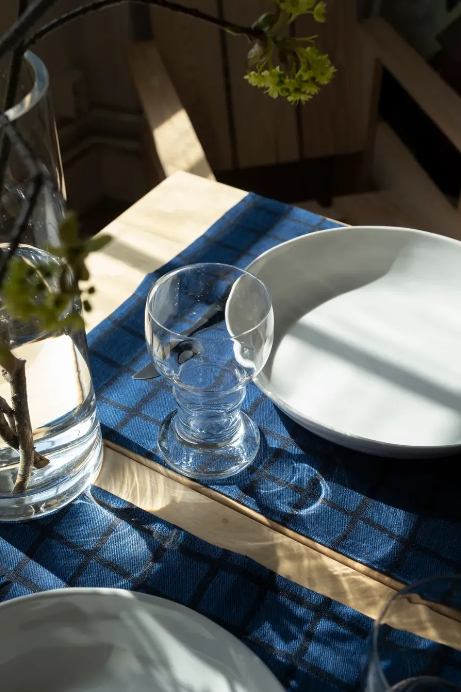 Rutig bordstablett, Blue-black