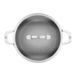 Salina Ceramic Granit serveringspanna med glaslock, 28 cm