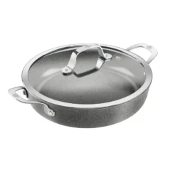 Salina Ceramic Granit serveringspanna med glaslock, 28 cm