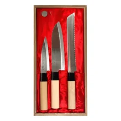 Satake Houcho knivset 3 delar, Hi Carbon Steel