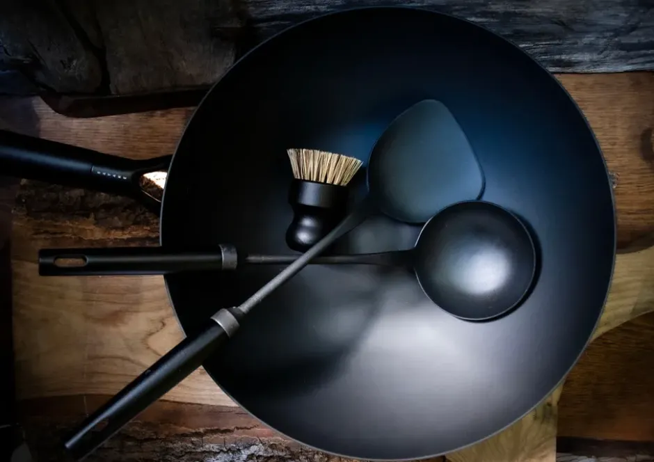 Satake wok set kolstål, 4 delar