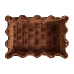 Scallop Rattan korg, Dark Brown, 20x30 cm