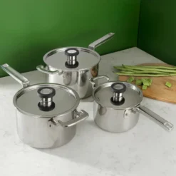 316 Series kastrullset, Rostfritt stål, 3 delar