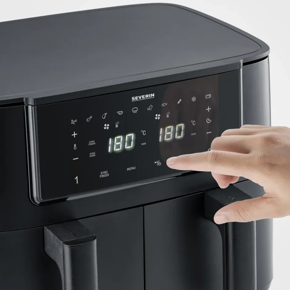 Severin Air-Fryer Dual 2x FR 2463 4 liter, Black