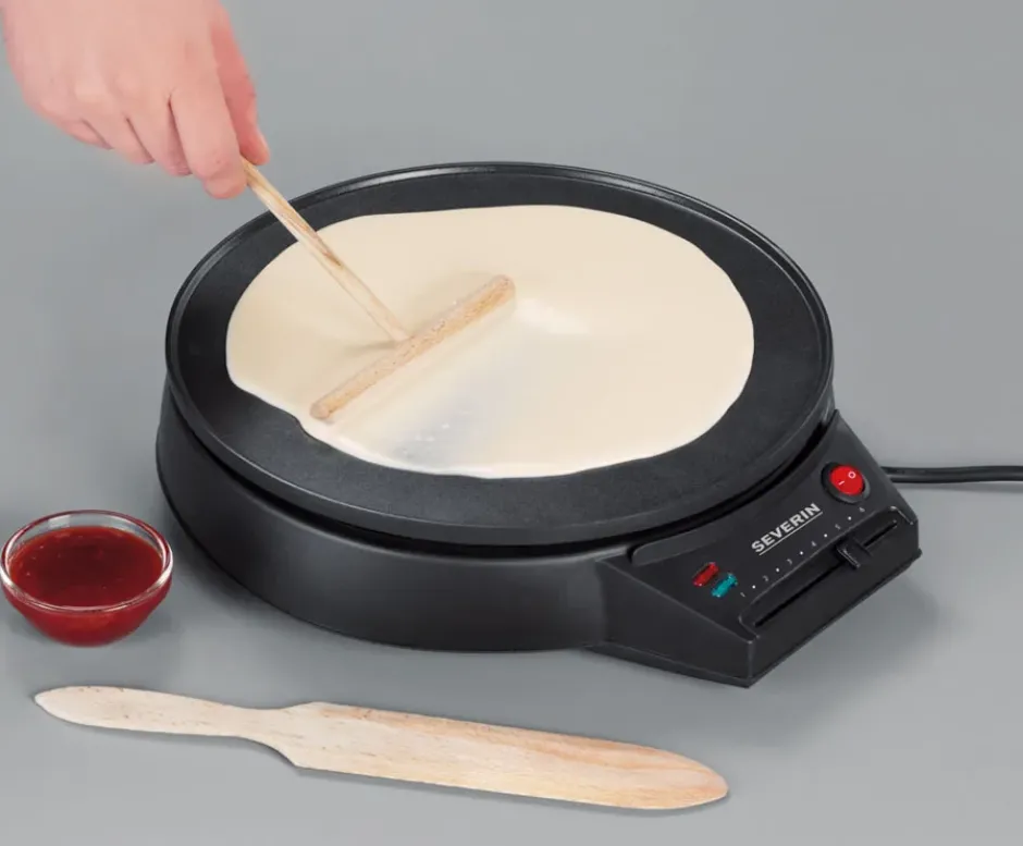 Severin CM 2198 pannkaksjärn Ø30 cm, Svart
