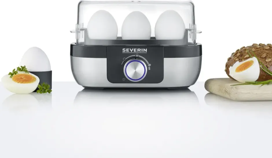 Severin EK 3163 Premium äggkokare 1-3 ägg, Svart-silver