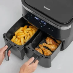 Severin FR 2453 airfryer dubbel 2x4 L, Svart