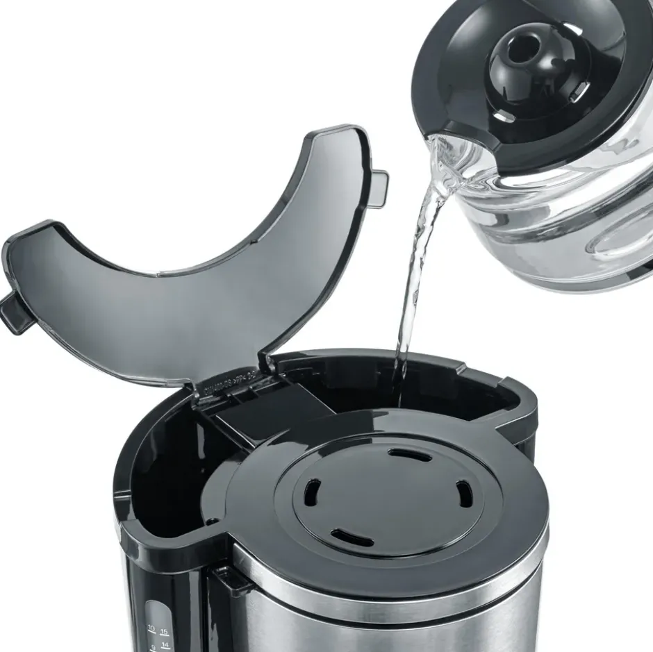 Severin KA 4825 Aroma Select kaffebryggare 10 koppar, Rostfritt stål-svart
