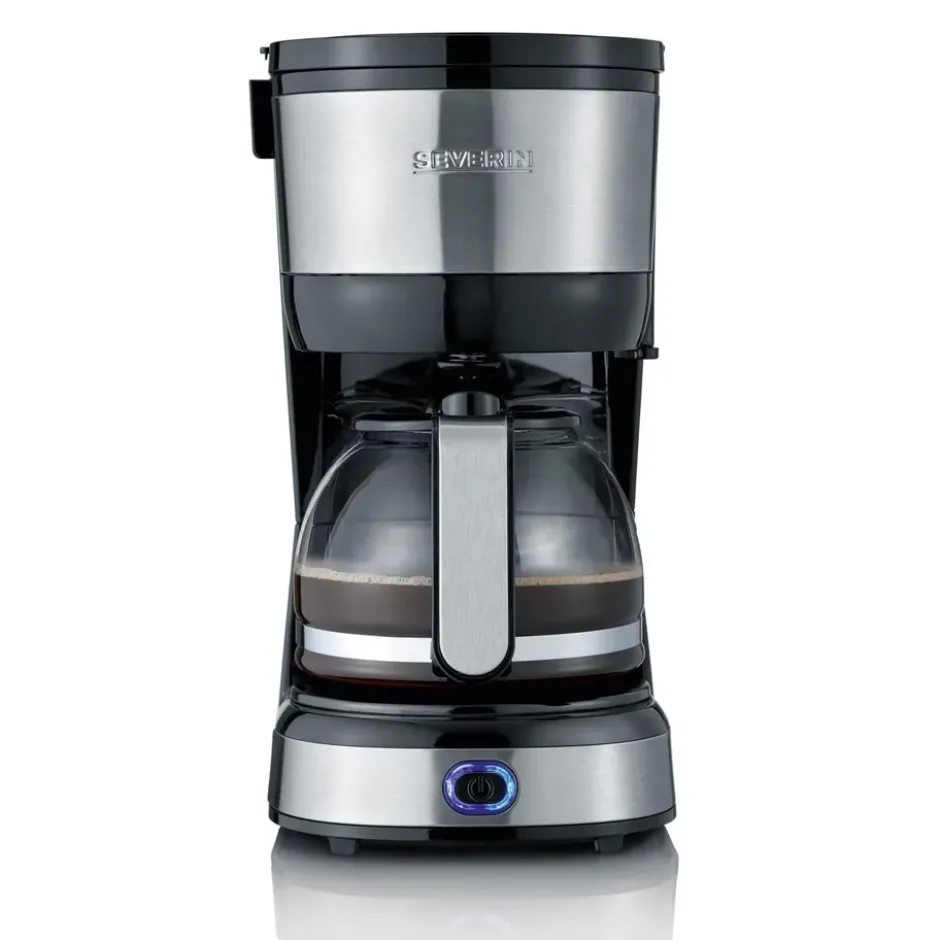 Severin KA 4808 Compact kaffebryggare 4 koppar, Rostfritt stål-svart