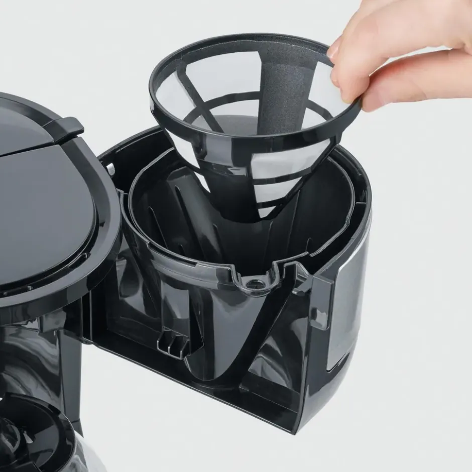 Severin KA 4808 Compact kaffebryggare 4 koppar, Rostfritt stål-svart