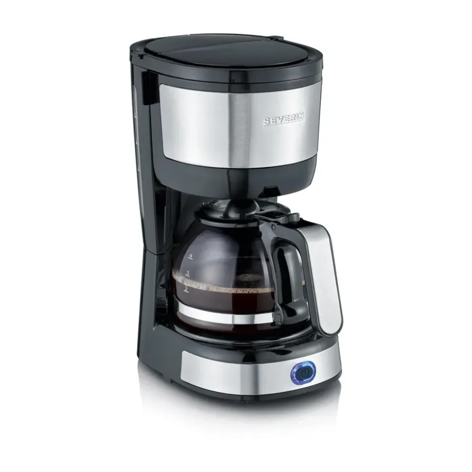 Severin KA 4808 Compact kaffebryggare 4 koppar, Rostfritt stål-svart