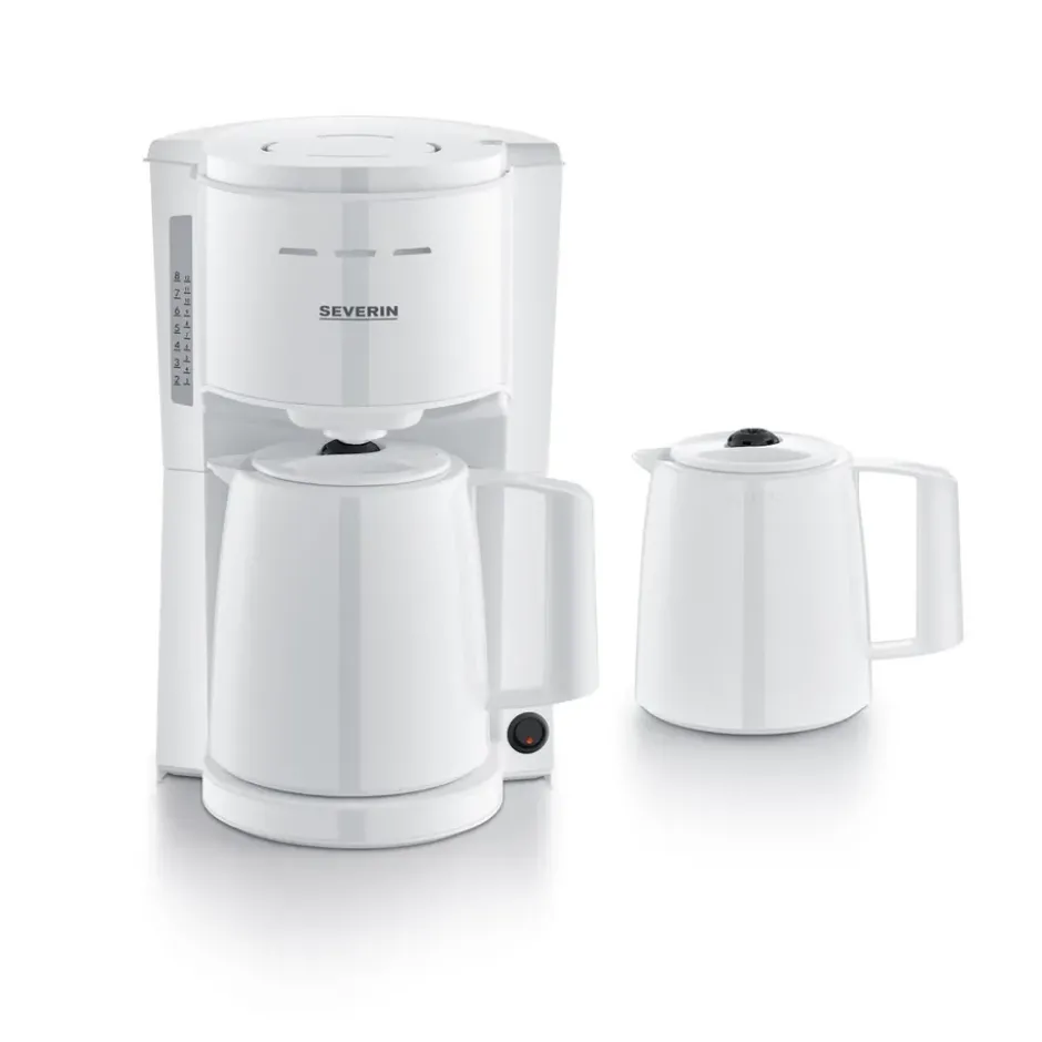 Severin KA 9309 termosbryggare med extra kanna, Vit