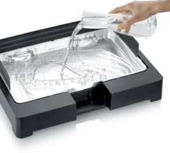 Severin PG 8567 elgrill med grillplatta, Svart