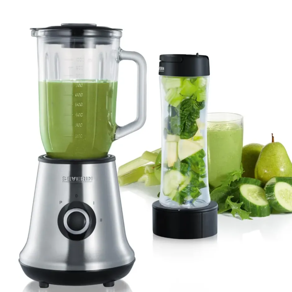 Severin SM 3737 blender med Mix & Go, Rostfritt stål