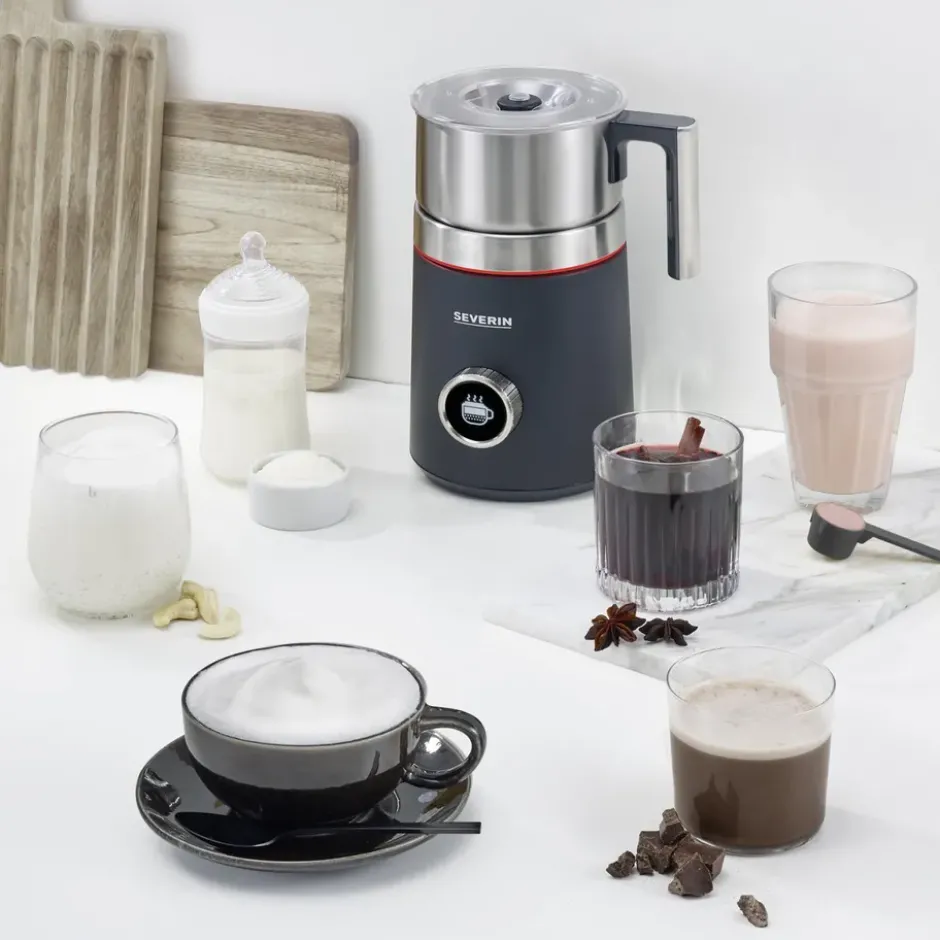 Severin SM 3587 Spuma Plus mjölkskummare 700 ml, Svartgrå