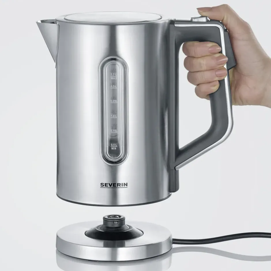 Severin WK 3418 vattenkokare med temperaturinställning 1,7 L, Rostfritt stål