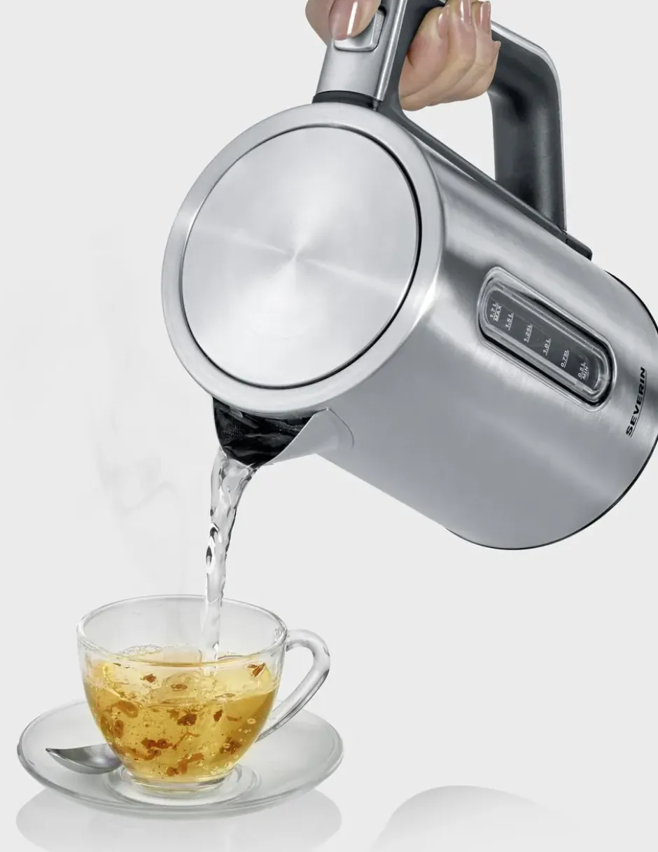 Severin WK 3418 vattenkokare med temperaturinställning 1,7 L, Rostfritt stål