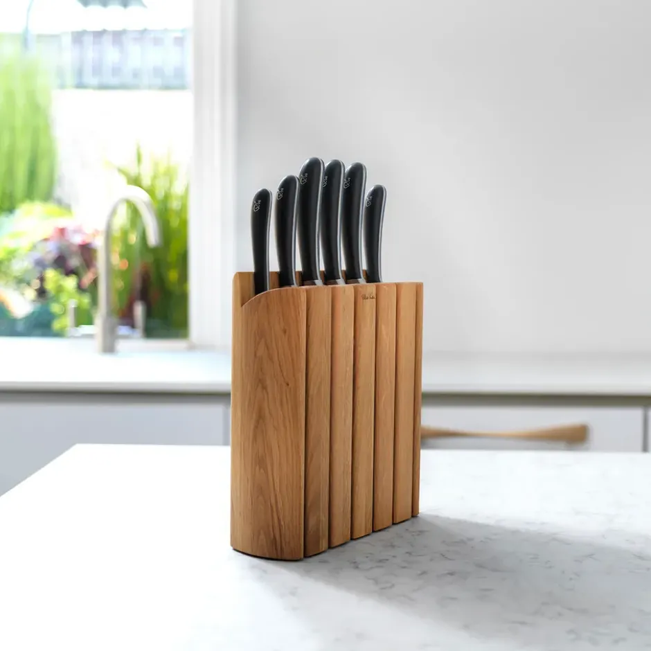 Signature Book Oak knivblock set 7 delar, Ek