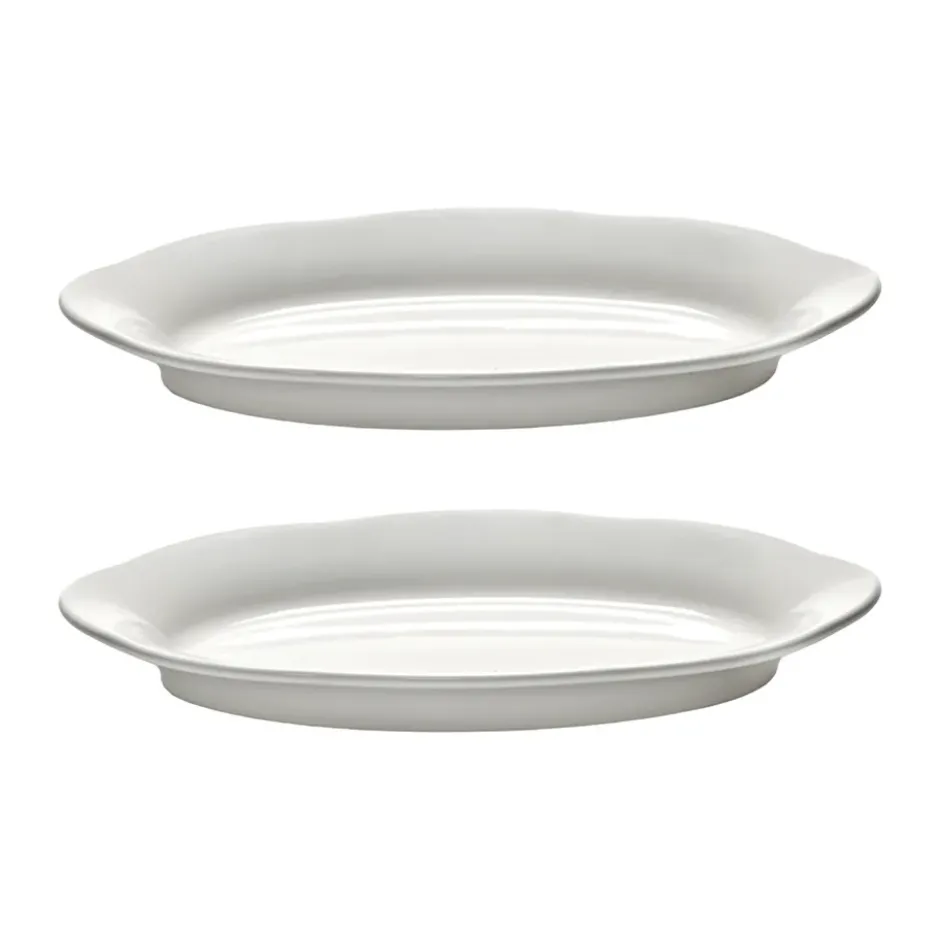 Silhouette oval djup tallrik S 10x18,5 cm 2-pack, White