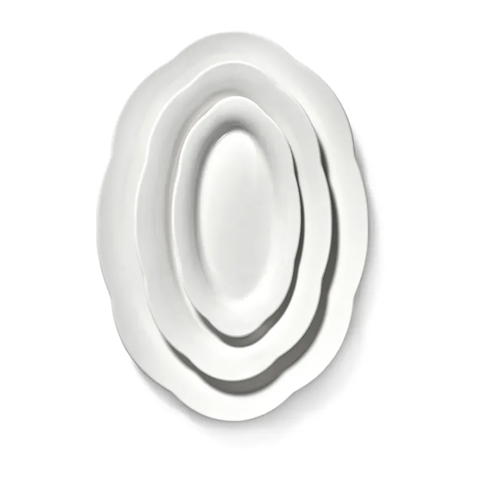 Silhouette oval djup tallrik S 10x18,5 cm 2-pack, White