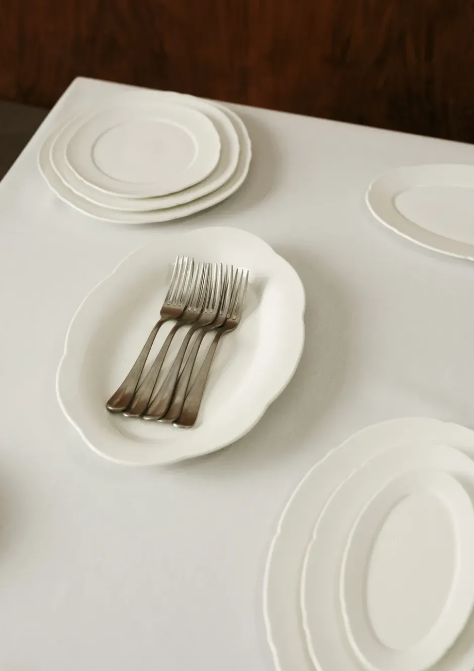 Silhouette oval djup tallrik L 21x30 cm 2-pack, White