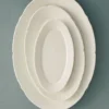Silhouette oval tallrik L 21x30 cm 4-pack, White