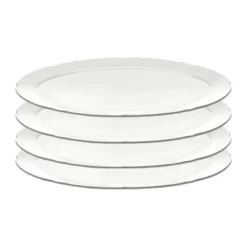 Silhouette oval tallrik L 21x30 cm 4-pack, White