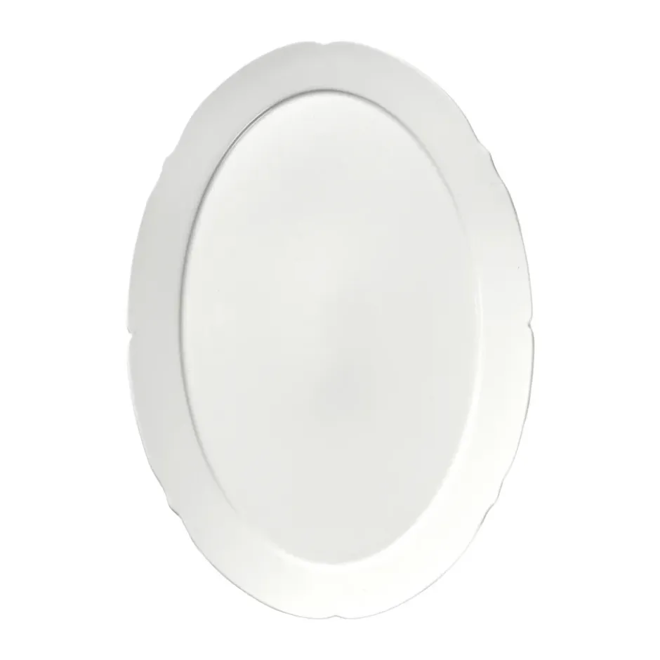 Silhouette oval tallrik L 21x30 cm 4-pack, White