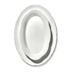 Silhouette oval tallrik L 21x30 cm 4-pack, White