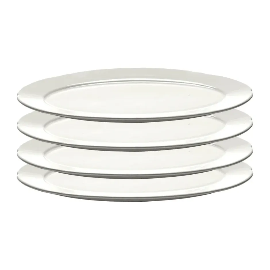 Silhouette oval tallrik S 10x18,5 cm 4-pack, White