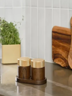 Sina salt-och pepparkvarn 6 cm, Mörk ask-mässing