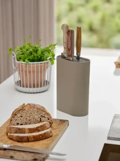 Singles knivblock 24 cm, Taupe