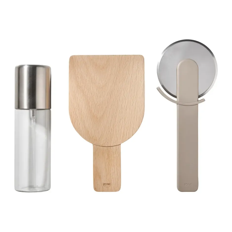 Singles pizzaset 3 delar, Soft taupe
