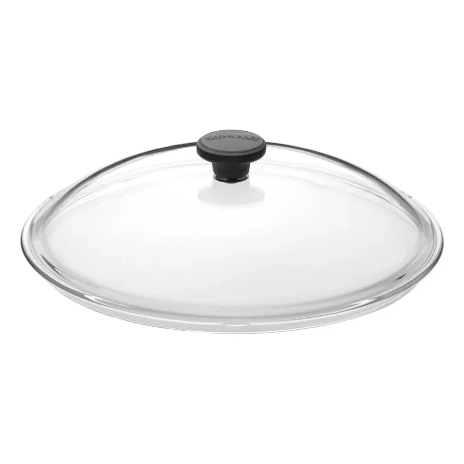 Skeppshult glaslock med gjutjärnsknopp, Ø28 cm