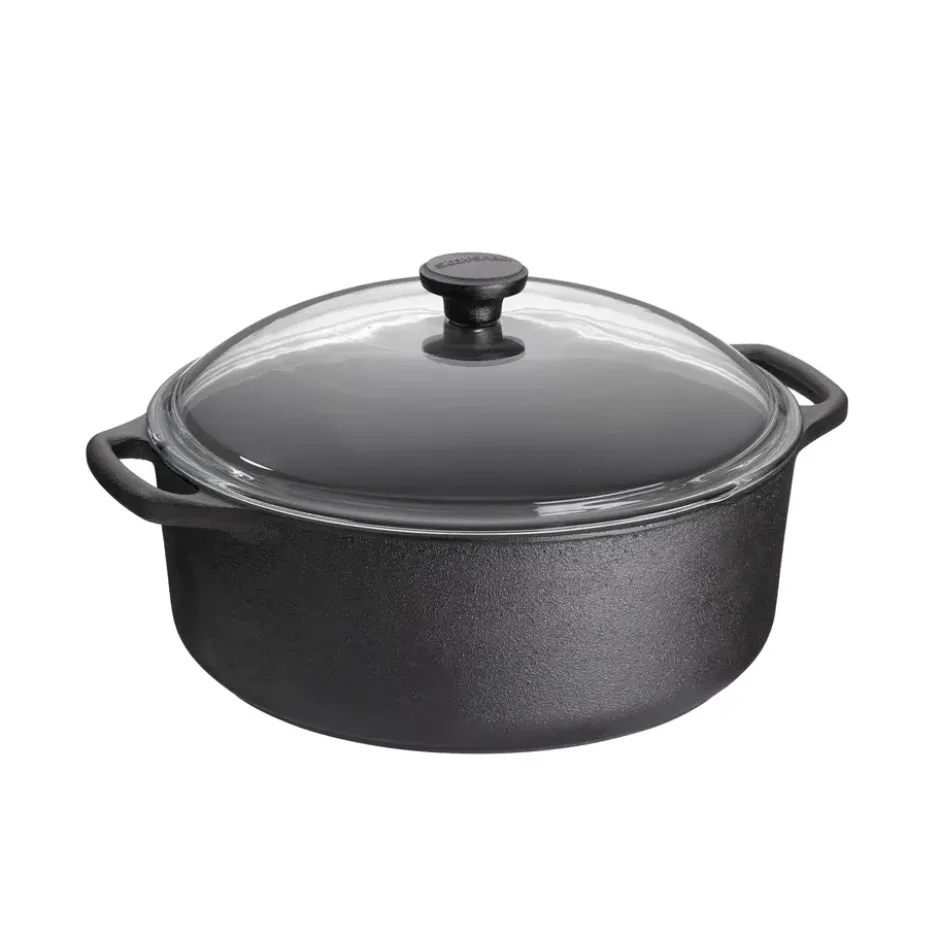 Skeppshult gryta rund med glaslock, 5,5 l