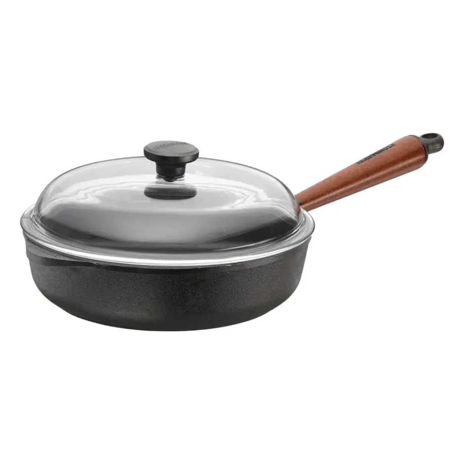 Skeppshult traktörpanna med trähandtag & glaslock, 25 cm