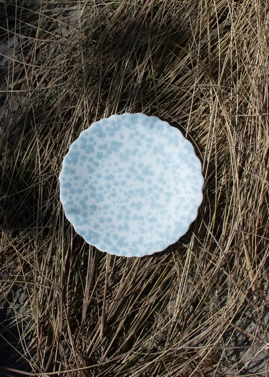 Slåpeblom tallrik Ø21 cm, Blå