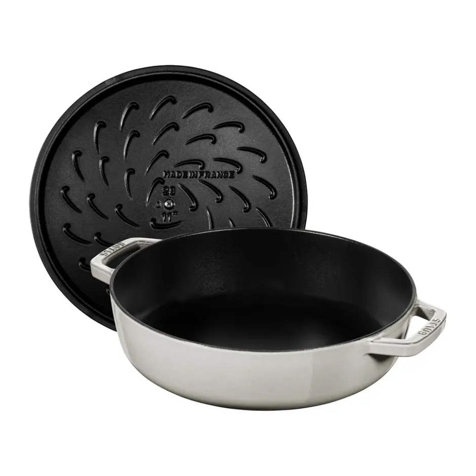 Staub Chistera traktörpanna gjutjärn Ø28 cm, White truffle