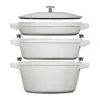 Staub Gryt & kastrullset stapelbara 5 delar, White truffle