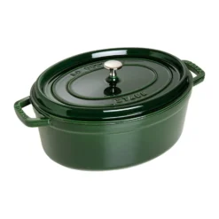Staub La Cocotte oval gryta gjutjärn 5,5 L, Basilikagrön