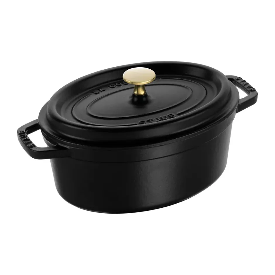 Staub La Cocotte oval gryta gjutjärn 2,35 L, Svart