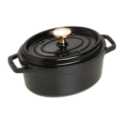 Staub La Cocotte oval gryta gjutjärn 1 L, Svart