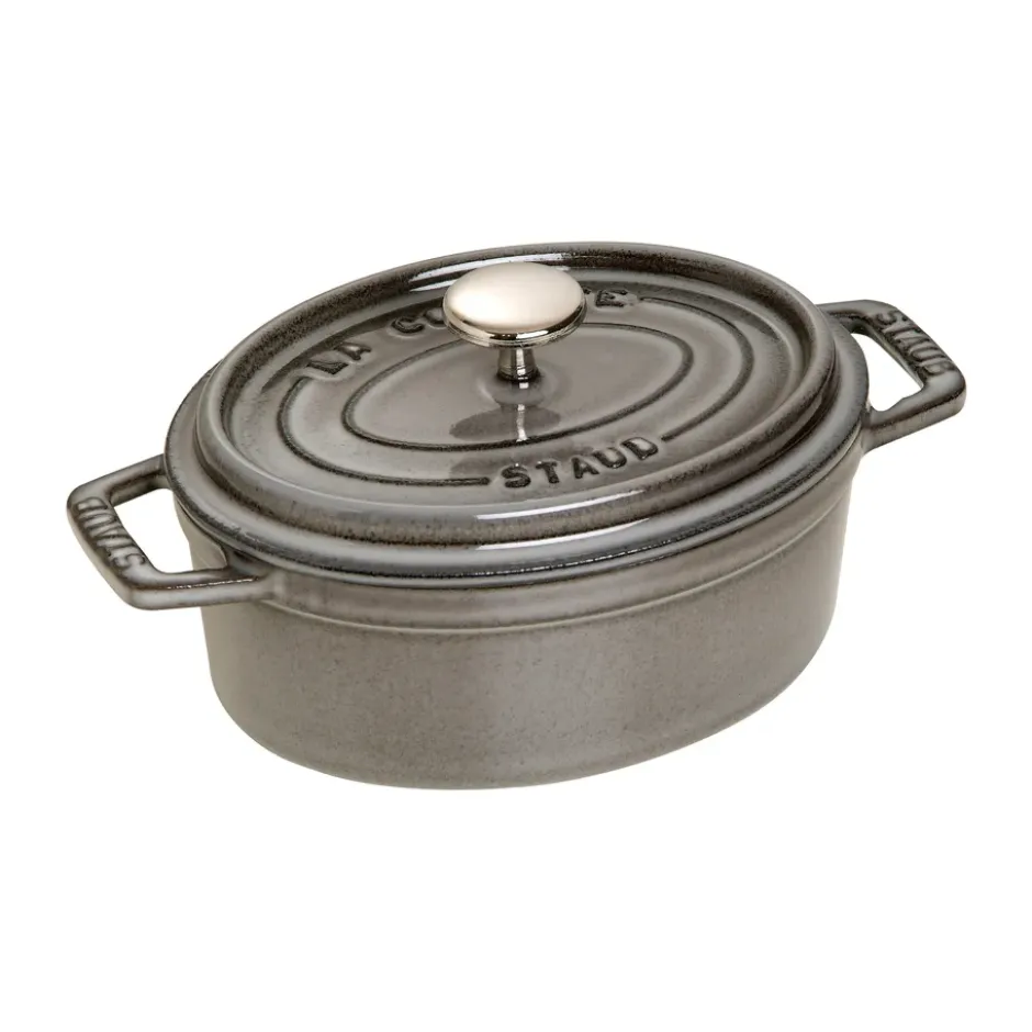 Staub La Cocotte oval gryta gjutjärn 1 L, Grafitgrå