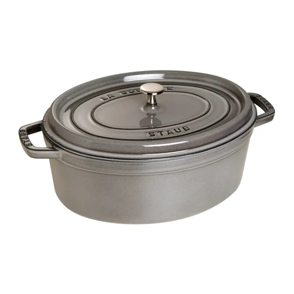 Staub La Cocotte oval gryta gjutjärn 6,7 L, Grafitgrå