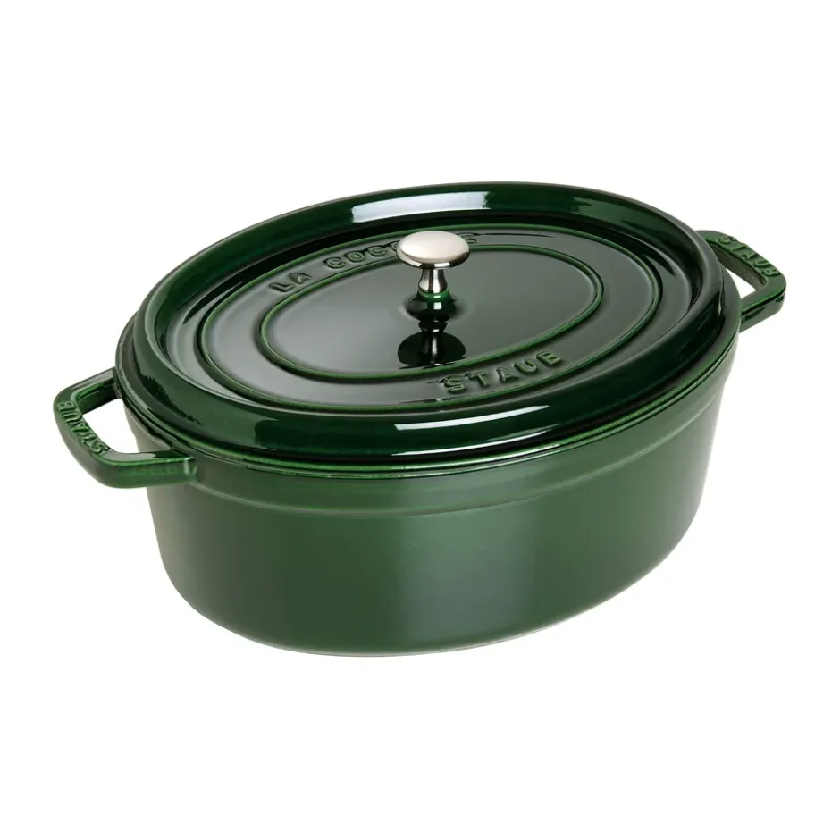 Staub La Cocotte oval gryta gjutjärn 6,7 L, Basilikagrön