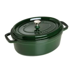 Staub La Cocotte oval gryta gjutjärn 4,2 L, Basilikagrön