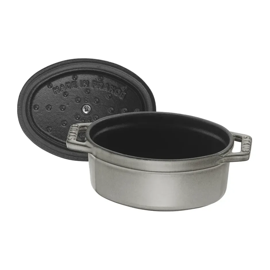 Staub La Cocotte oval minigryta gjutjärn 0,25 L, Grafitgrå